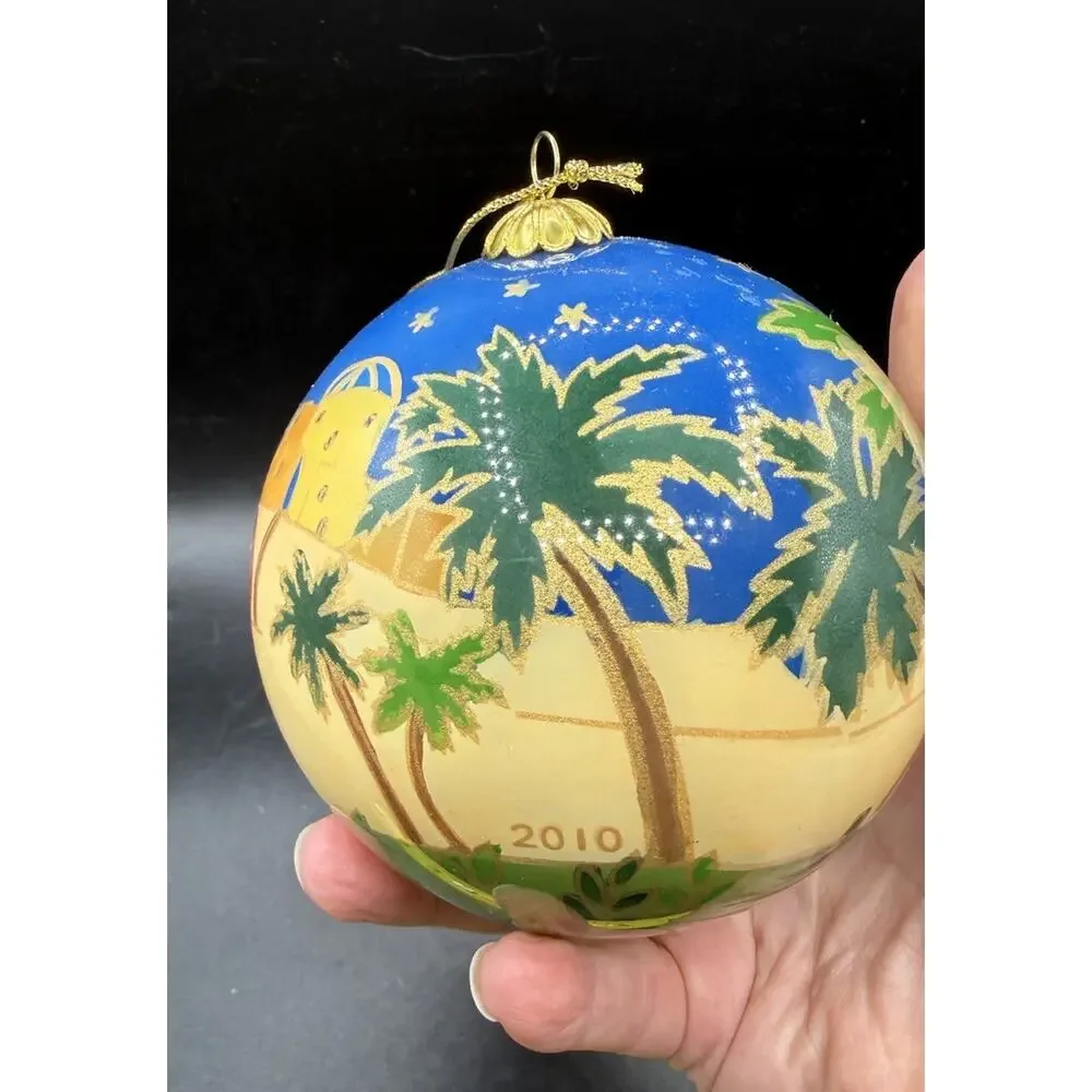 Pier 1 Li Bien Painted Inside Glass Christmas Ornament Nativity Wise Men -C36